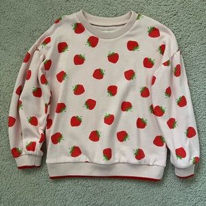 Tucker + Tate Balloon Sleeve Sweatshirt in Strawberry Print; Size 5